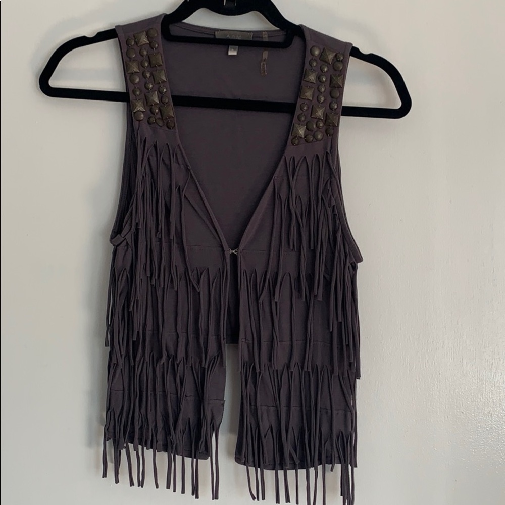 Bejeweled fringe vest